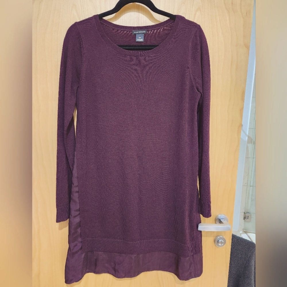 Beautiful Club Monaco Merino wool sweater dress with silk detail
